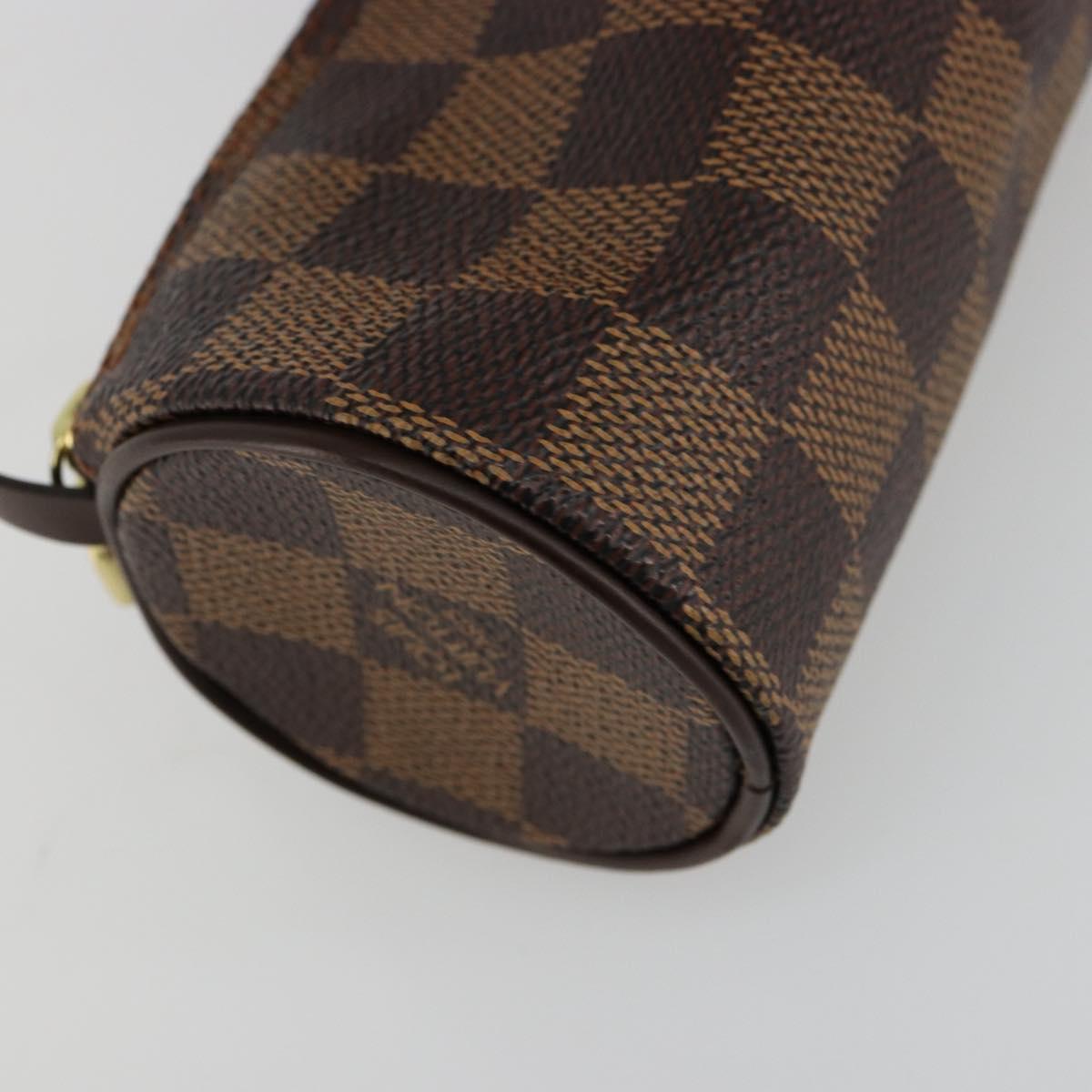 LOUIS VUITTON Damier Ebene Papillon Pouch LV Auth 179588