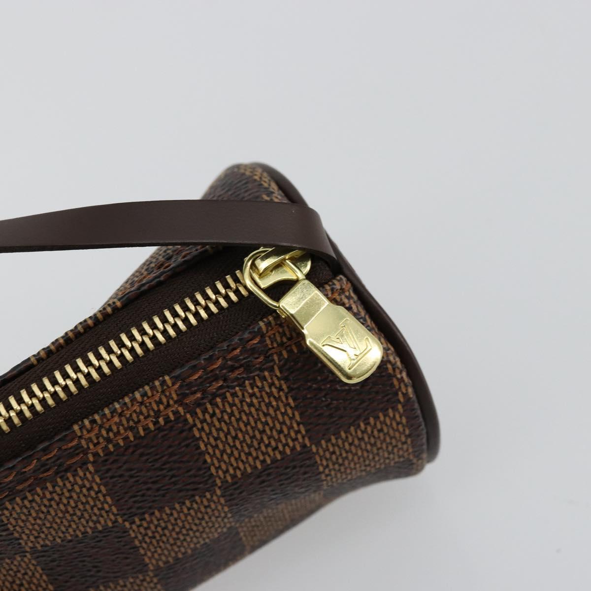 LOUIS VUITTON Damier Ebene Papillon Pouch LV Auth 179588