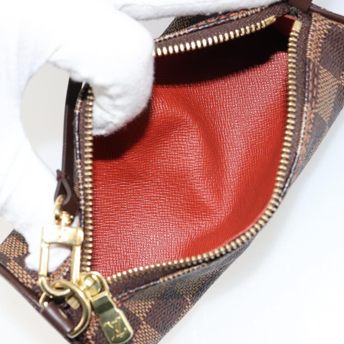 LOUIS VUITTON Damier Ebene Papillon Pouch LV Auth 179588