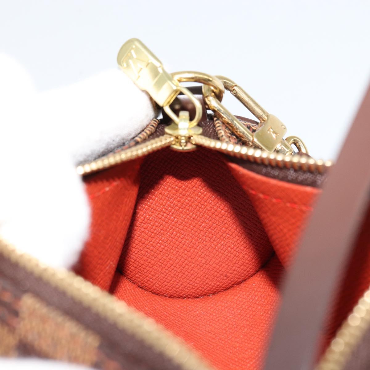 LOUIS VUITTON Damier Ebene Papillon Pouch LV Auth 179588