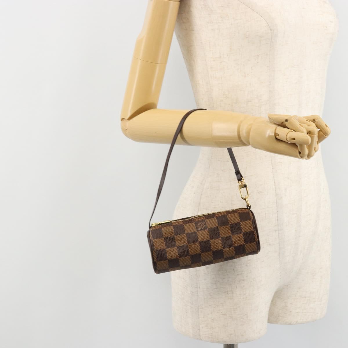 LOUIS VUITTON Damier Ebene Papillon Pouch LV Auth 179588