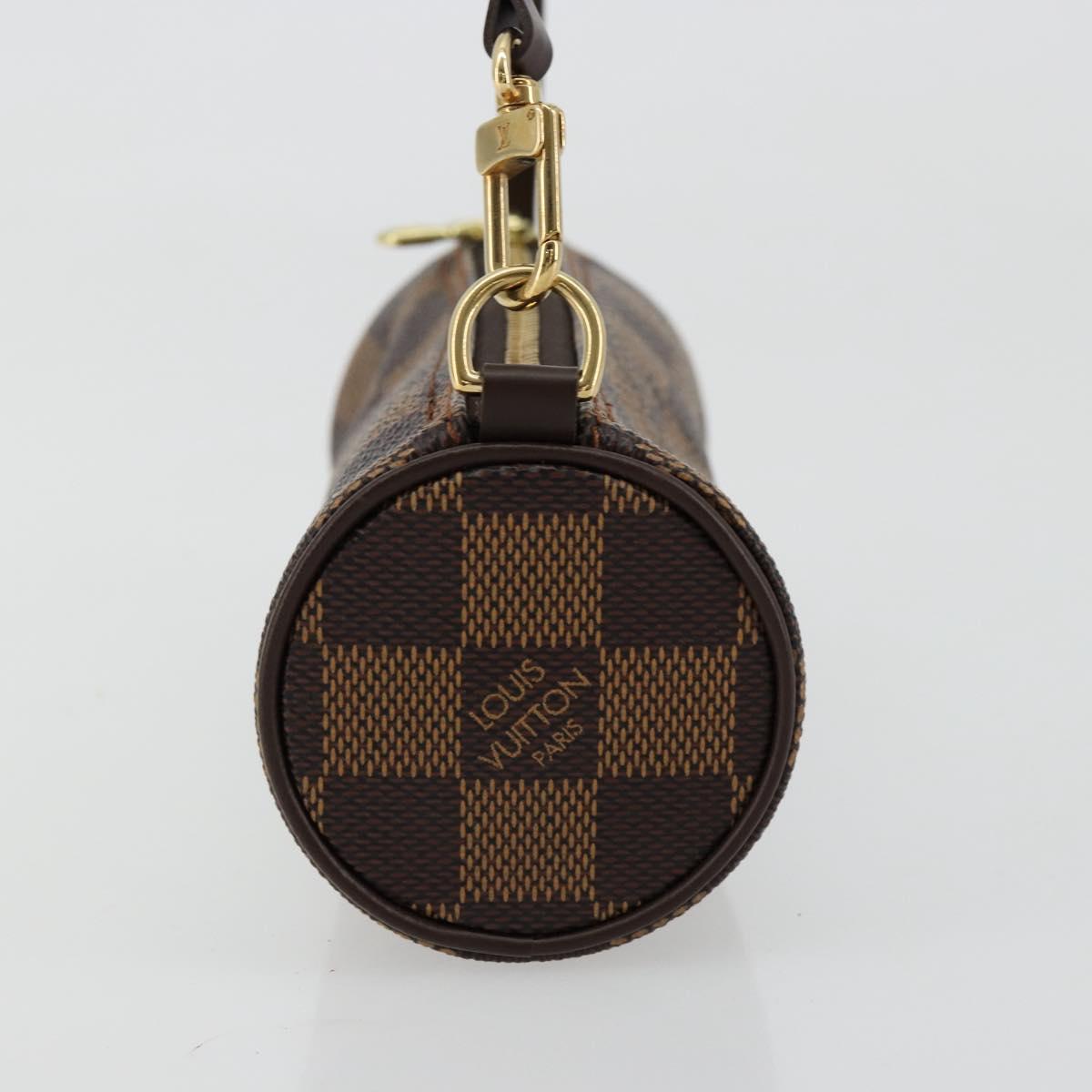 LOUIS VUITTON Damier Ebene Papillon Pouch LV Auth 179588