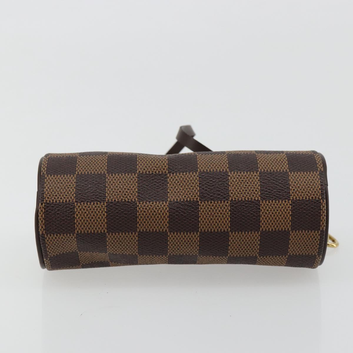 LOUIS VUITTON Damier Ebene Papillon Pouch LV Auth 179588