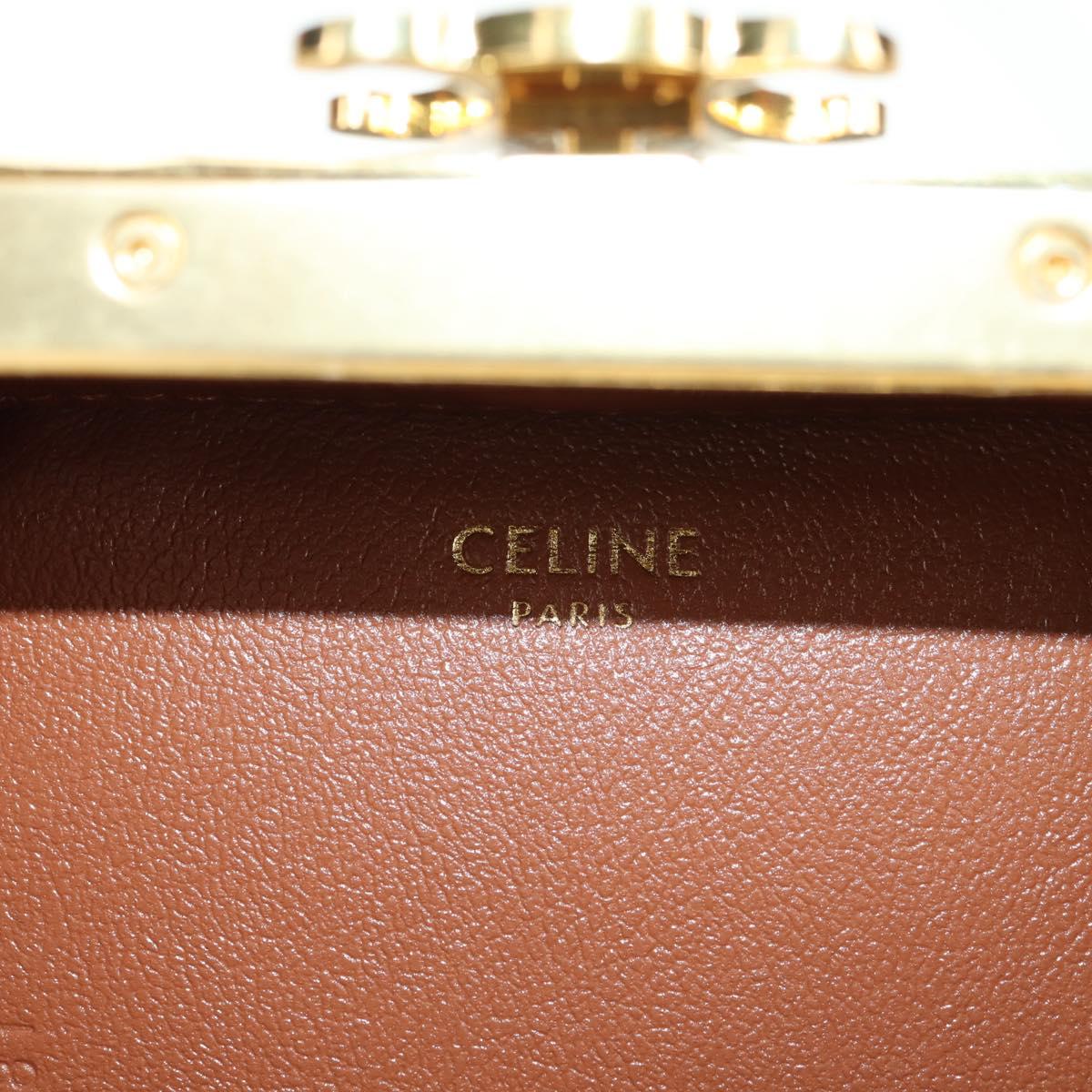 CELINE Triomphe Macadam Canvas Mini Vanity Case PVC Leather Black Auth 179589M