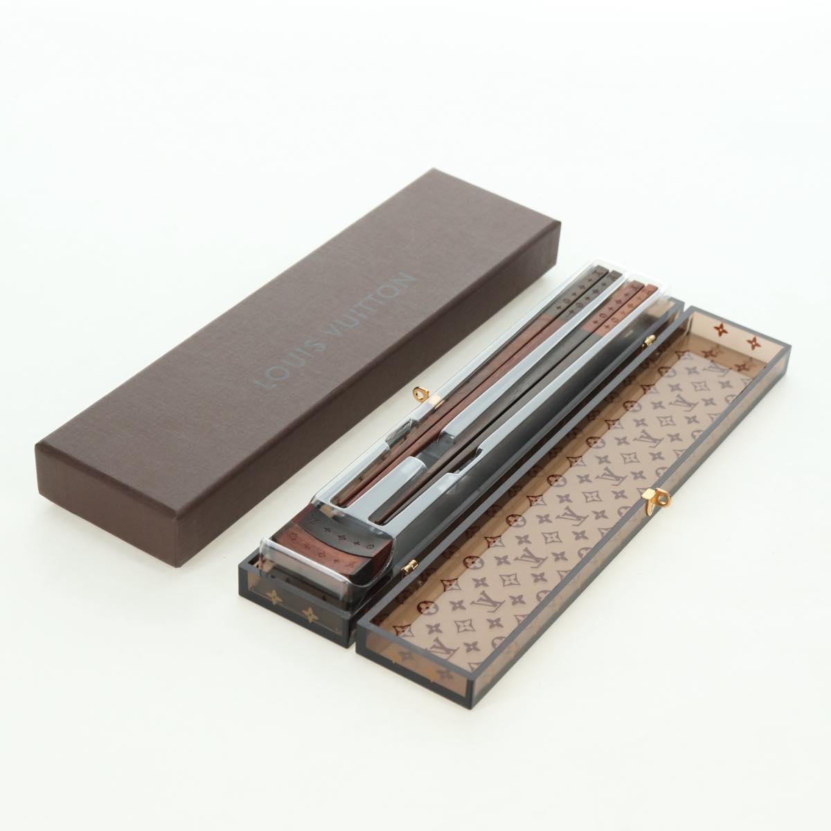 LOUIS VUITTON Monogram Chop Stick Wood Brown LV Auth 179590M