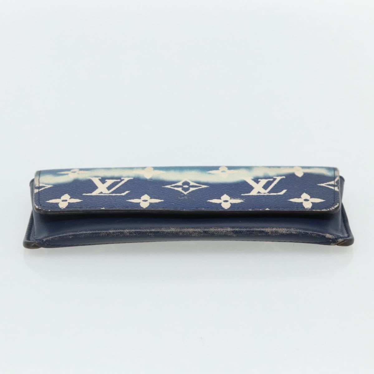 LOUIS VUITTON Monogram Escal Etui Lunette Woody Case Blue GI0474 Auth 179593