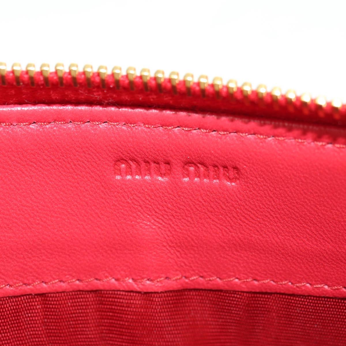 Miu Miu Long Wallet Leather Red Gold Auth 179594V