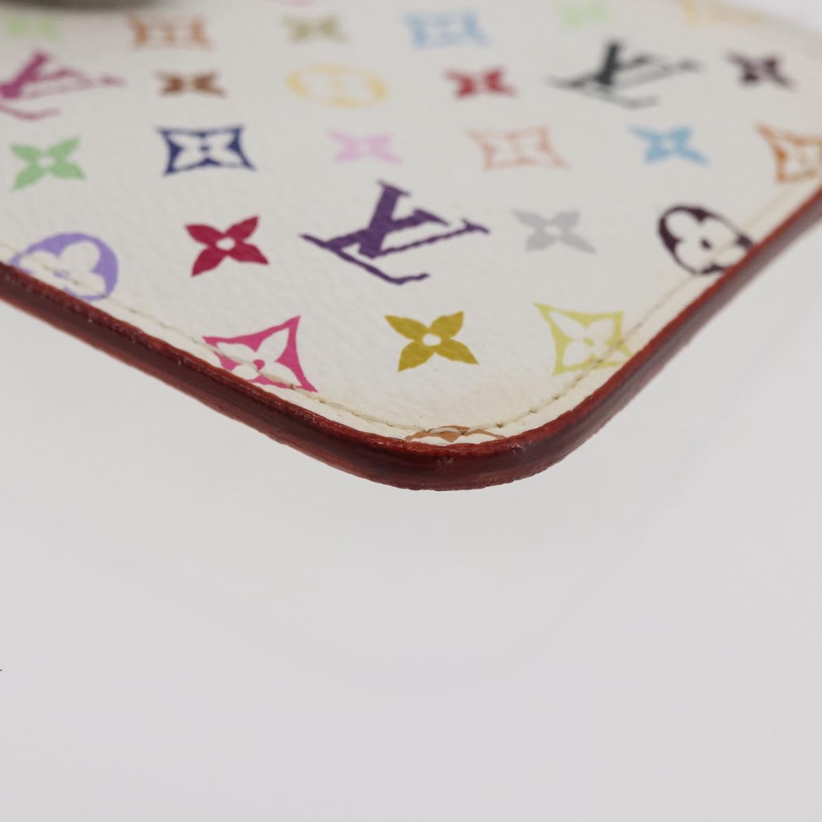 LOUIS VUITTON Multicolor Pochette Cles NM Coin Purse White M93734 Auth 179597M