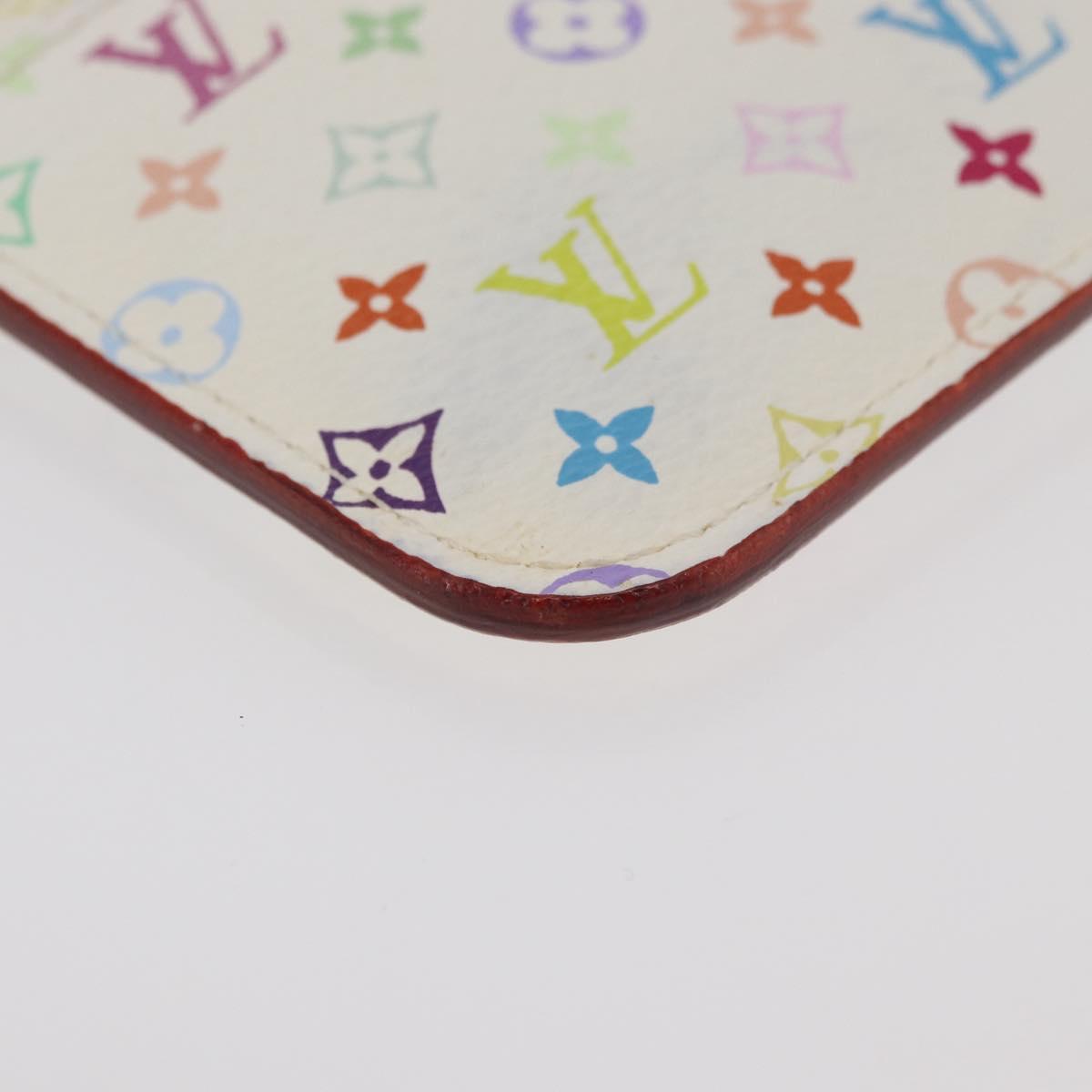 LOUIS VUITTON Multicolor Pochette Cles NM Coin Purse White M93734 Auth 179597M