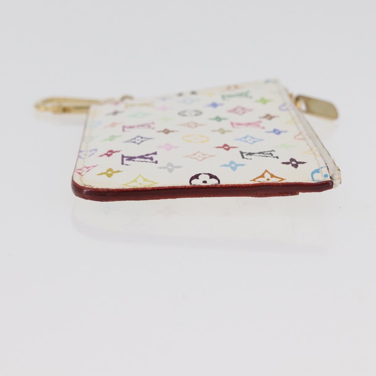 LOUIS VUITTON Multicolor Pochette Cles NM Coin Purse White M93734 Auth 179597M