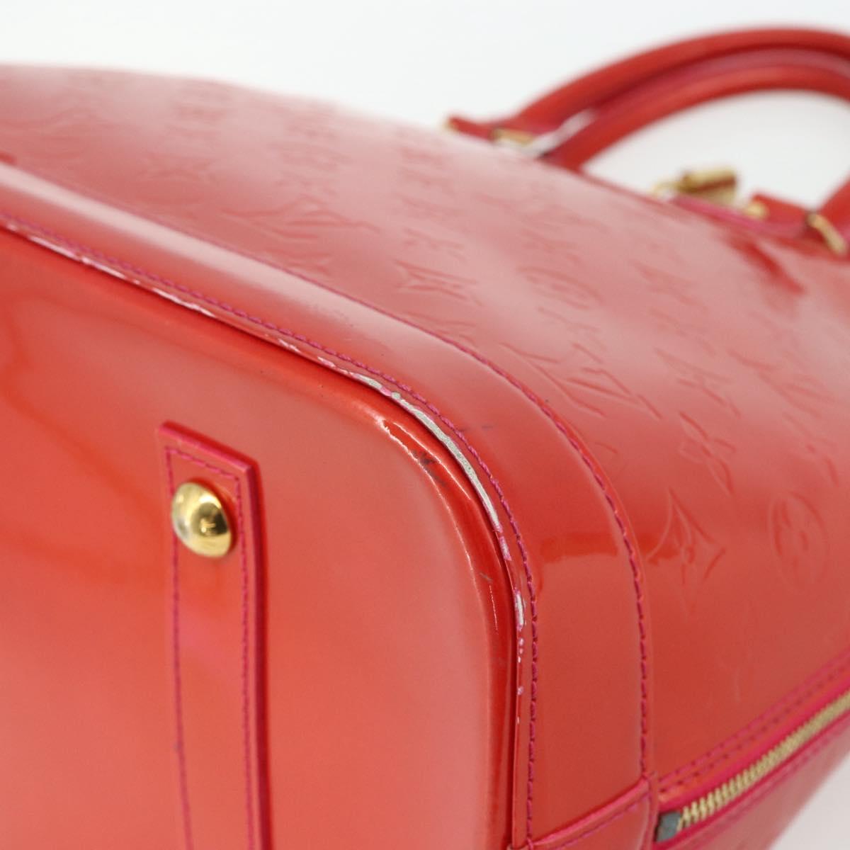 LOUIS VUITTON Monogram Vernis Alma GM Hand Bag Rose Pop M93625 LV Auth 179598