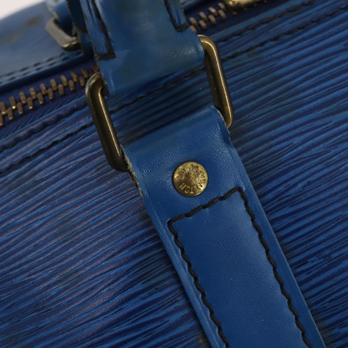 LOUIS VUITTON Epi Keepall 50 Boston Bag Blue M42965 LV Auth 179600