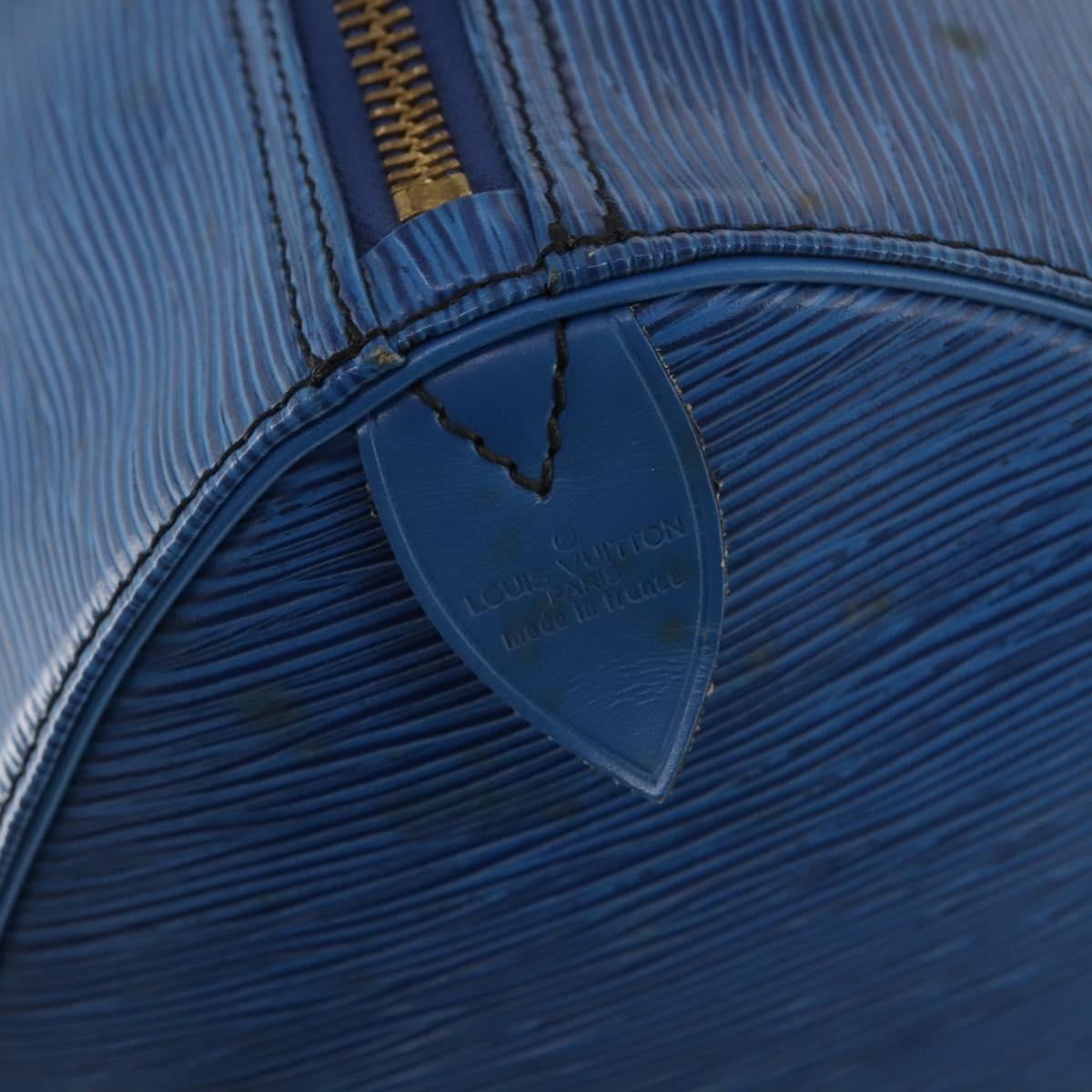 LOUIS VUITTON Epi Keepall 50 Boston Bag Blue M42965 LV Auth 179600