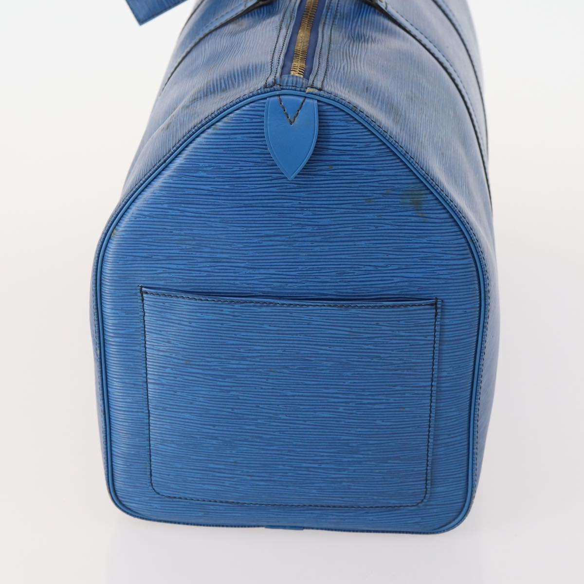LOUIS VUITTON Epi Keepall 50 Boston Bag Blue M42965 LV Auth 179600