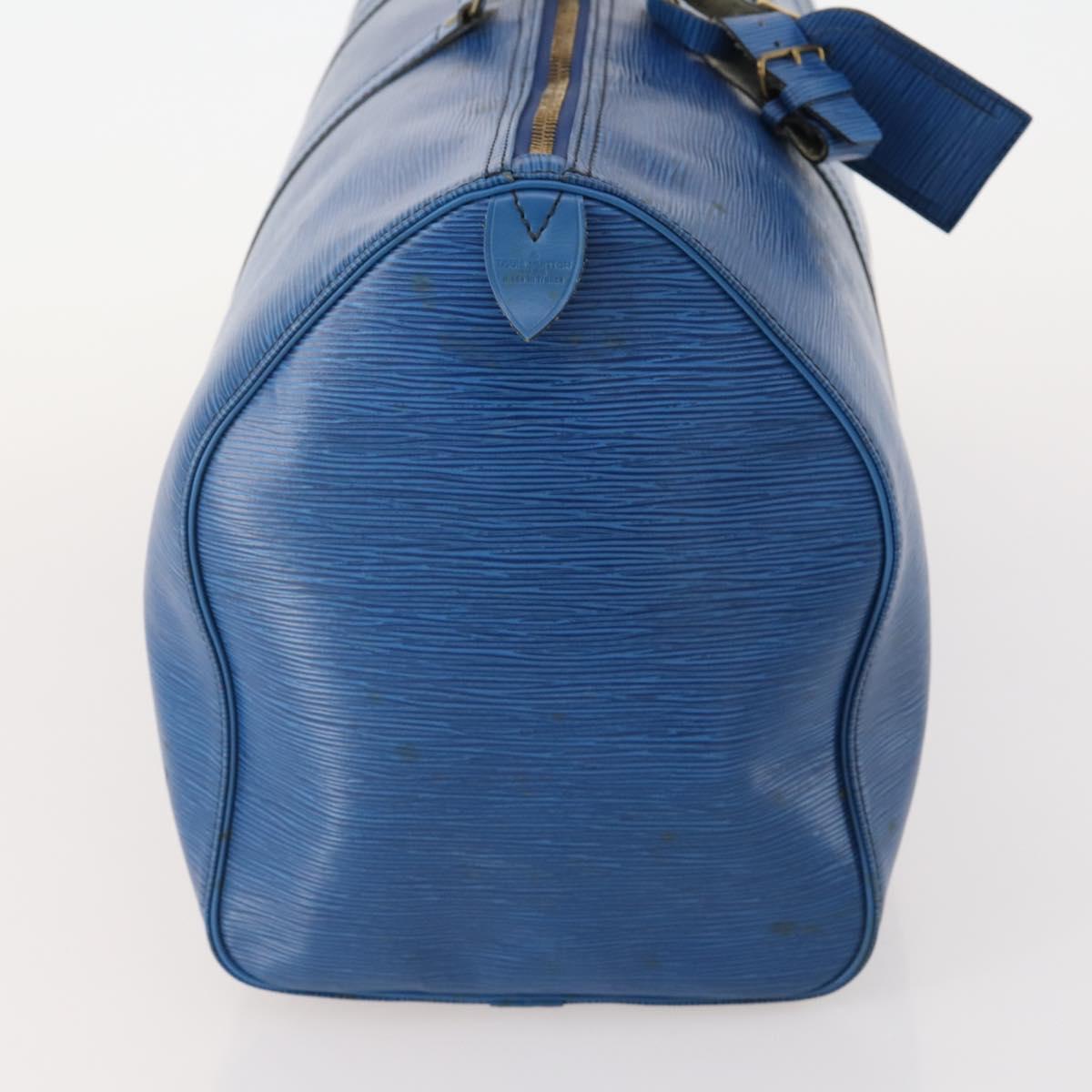 LOUIS VUITTON Epi Keepall 50 Boston Bag Blue M42965 LV Auth 179600