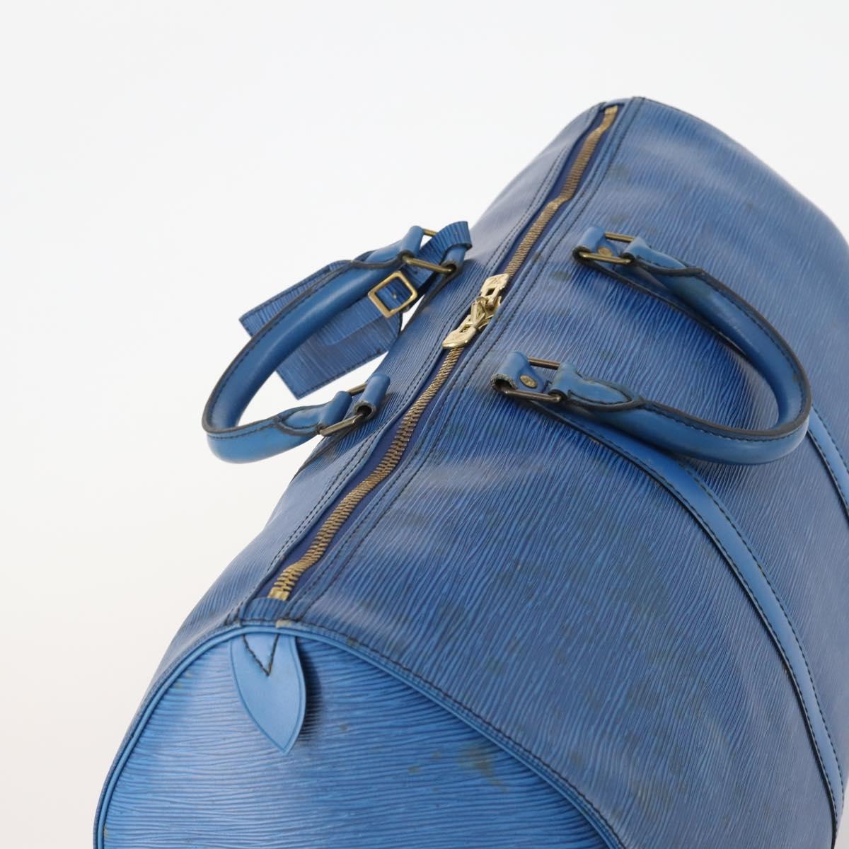 LOUIS VUITTON Epi Keepall 50 Boston Bag Blue M42965 LV Auth 179600