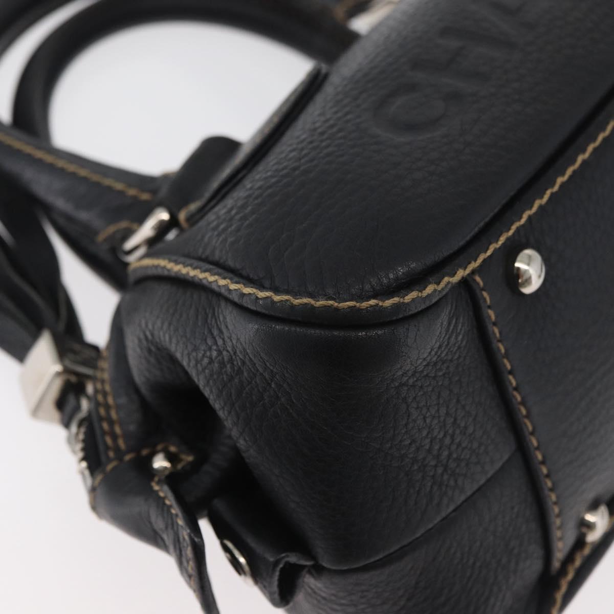 CHANEL Hand Bag Leather Black Silver CC Auth 179606SAV