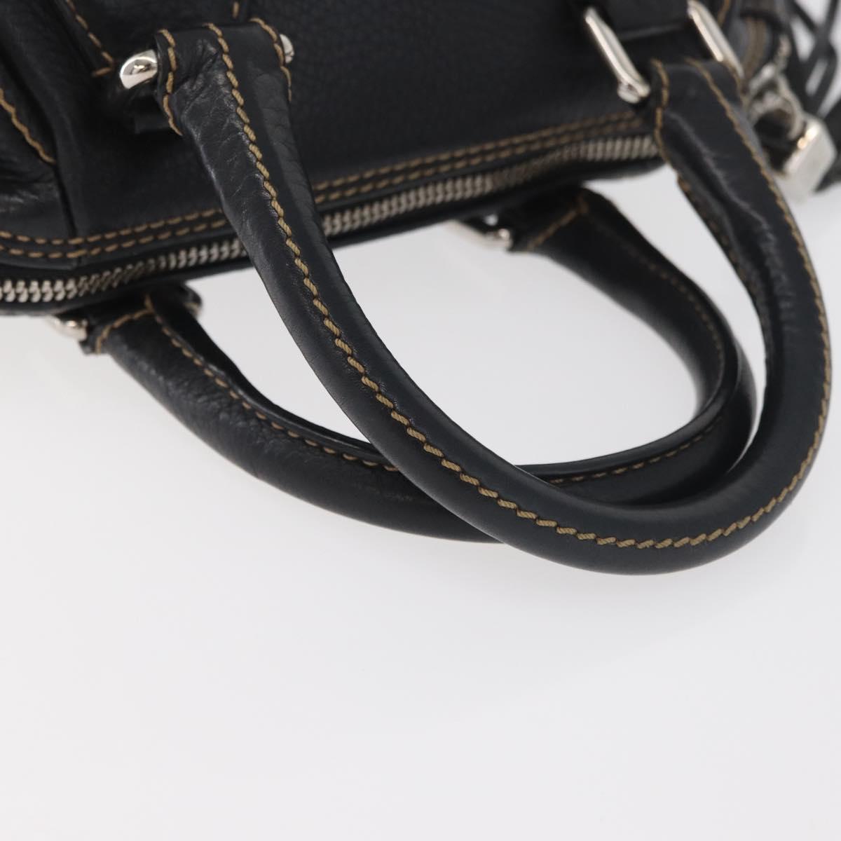 CHANEL Hand Bag Leather Black Silver CC Auth 179606SAV