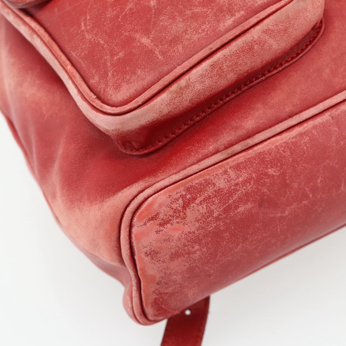GUCCI Bamboo Backpack Leather Red Gold 000 2023 0016 Auth 179624