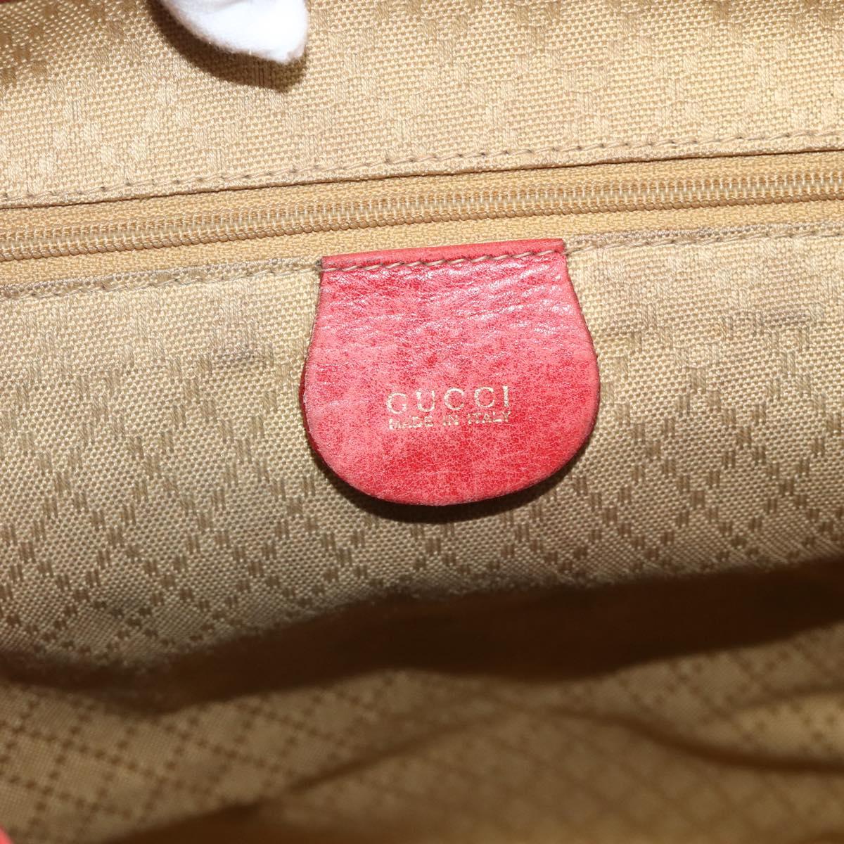 GUCCI Bamboo Backpack Leather Red Gold 000 2023 0016 Auth 179624