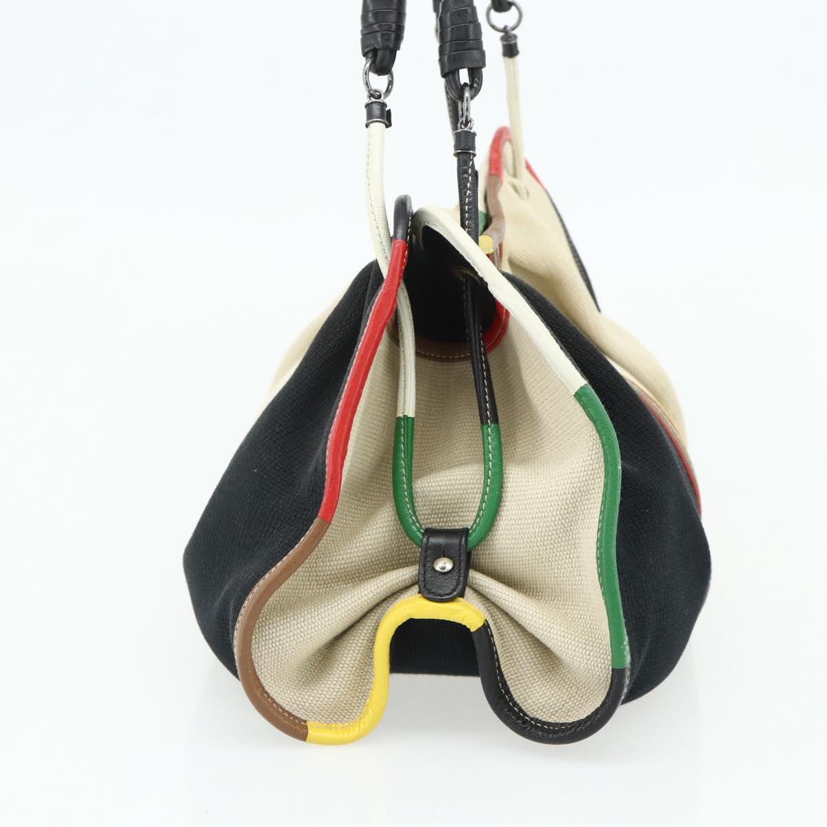 BOTTEGA VENETA Shoulder Bag Canvas Multicolor Silver Auth 179627A