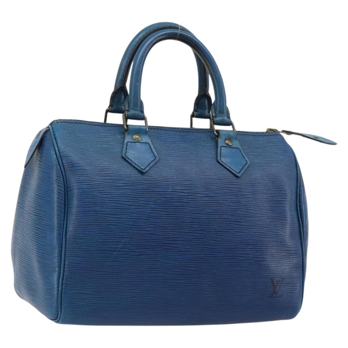 LOUIS VUITTON Epi Speedy 25 Hand Bag Toledo Blue M43015 LV Auth 179635