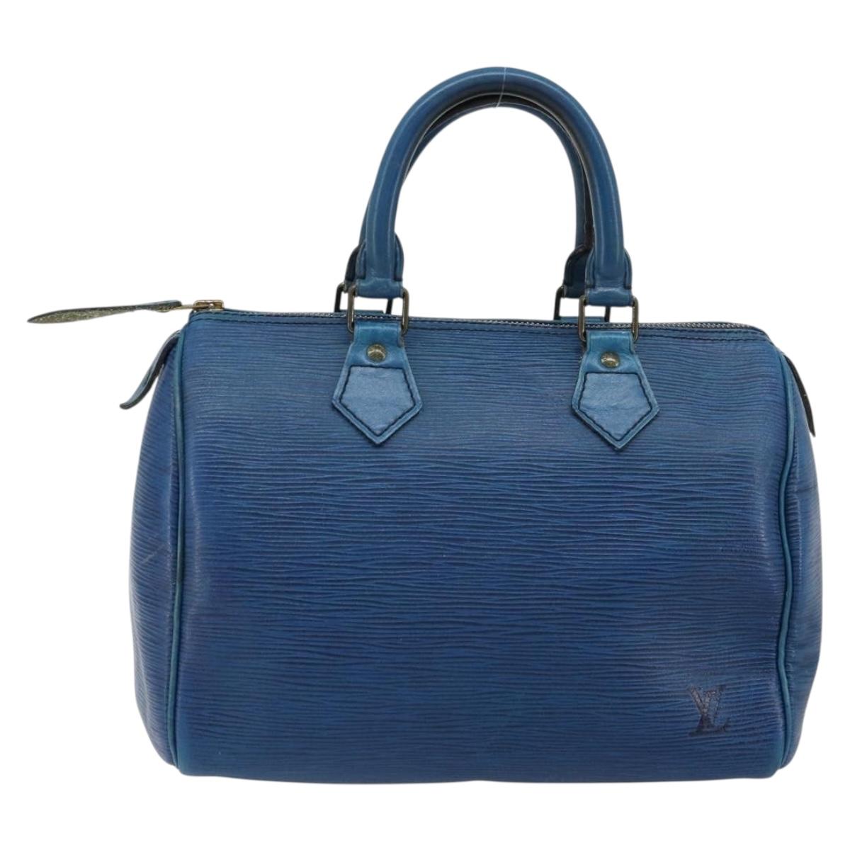 LOUIS VUITTON Epi Speedy 25 Hand Bag Toledo Blue M43015 LV Auth 179635