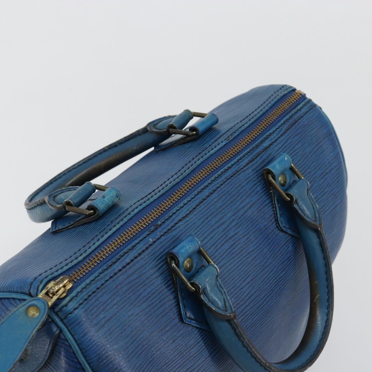 LOUIS VUITTON Epi Speedy 25 Hand Bag Toledo Blue M43015 LV Auth 179635