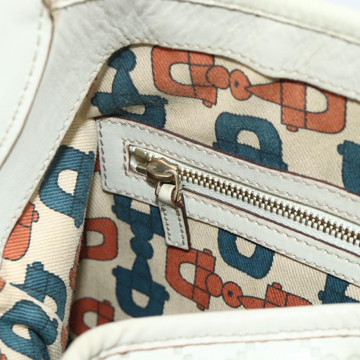 GUCCI GG Canvas Guccissima Shoulder Bag Leather Ivory Gold 145781 Auth 179647