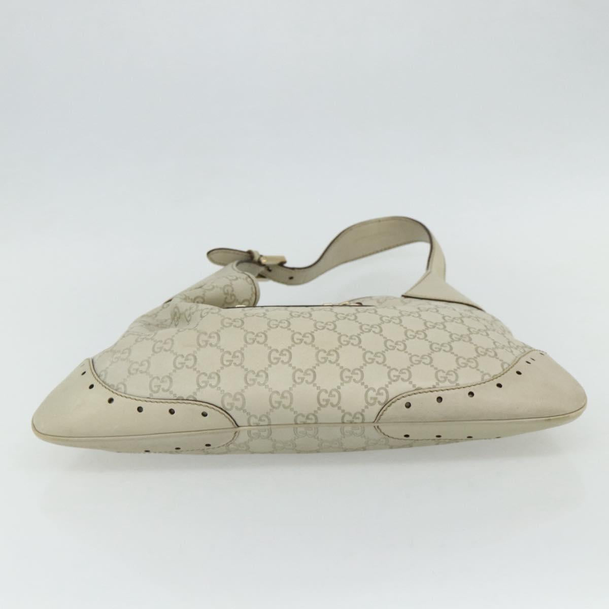 GUCCI GG Canvas Guccissima Shoulder Bag Leather Ivory Gold 145781 Auth 179647