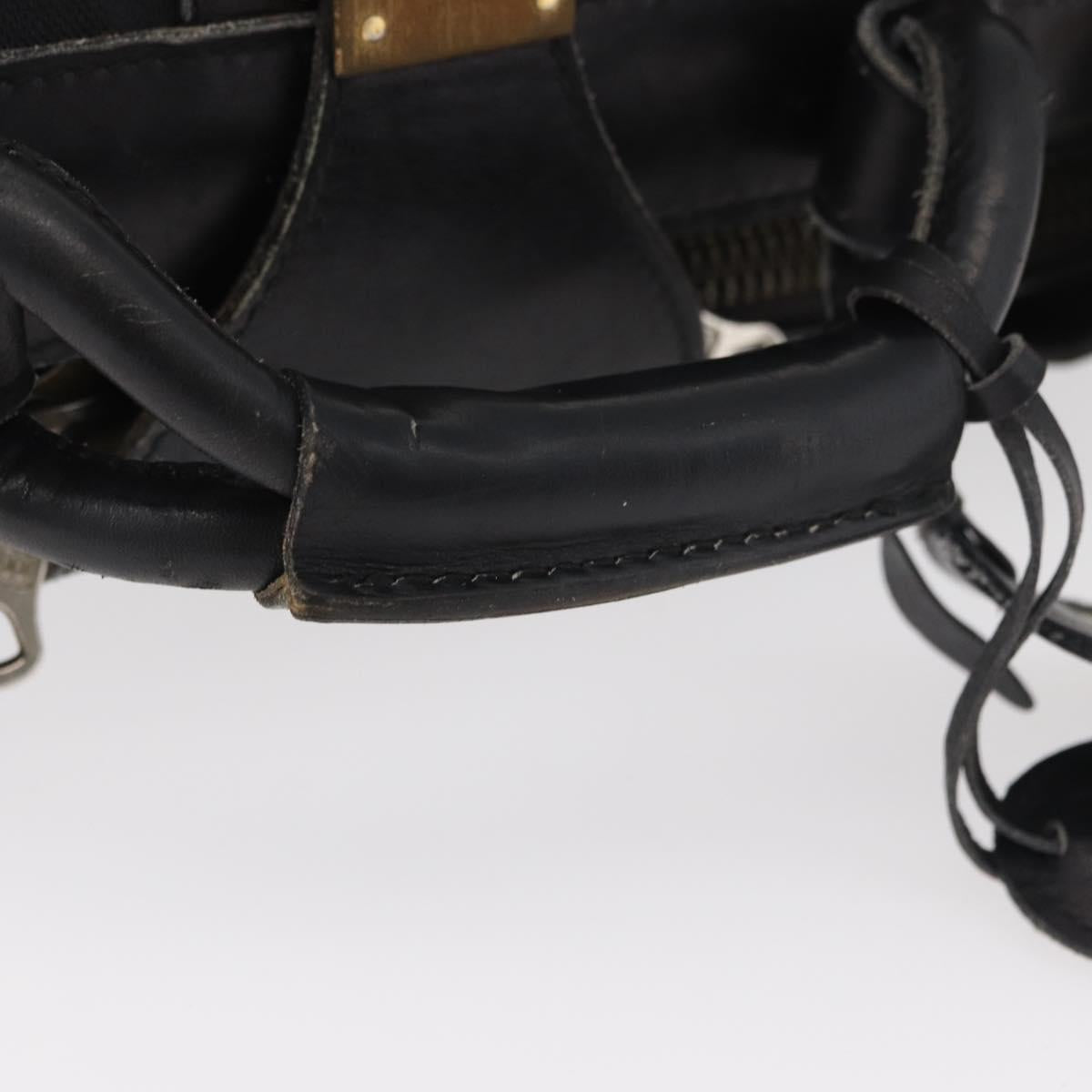 GUCCI GG Canvas Web Sherry Line Suitcase Black Gold Auth 179648