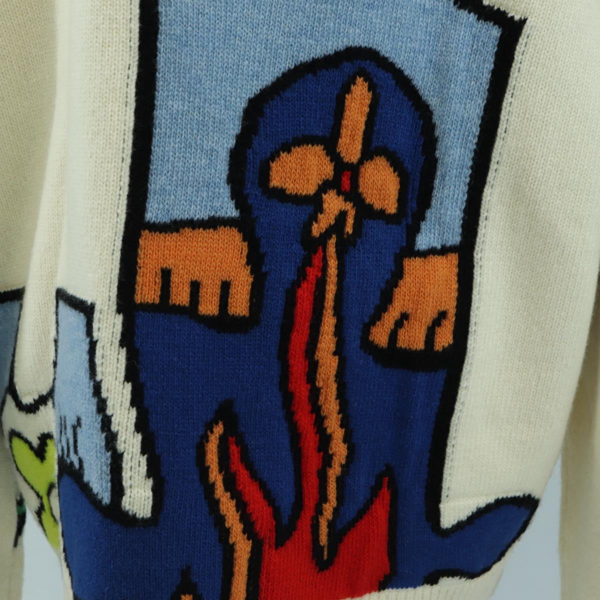 LOUIS VUITTON Knit Sweater Wool Multicolor LV Auth 179650M