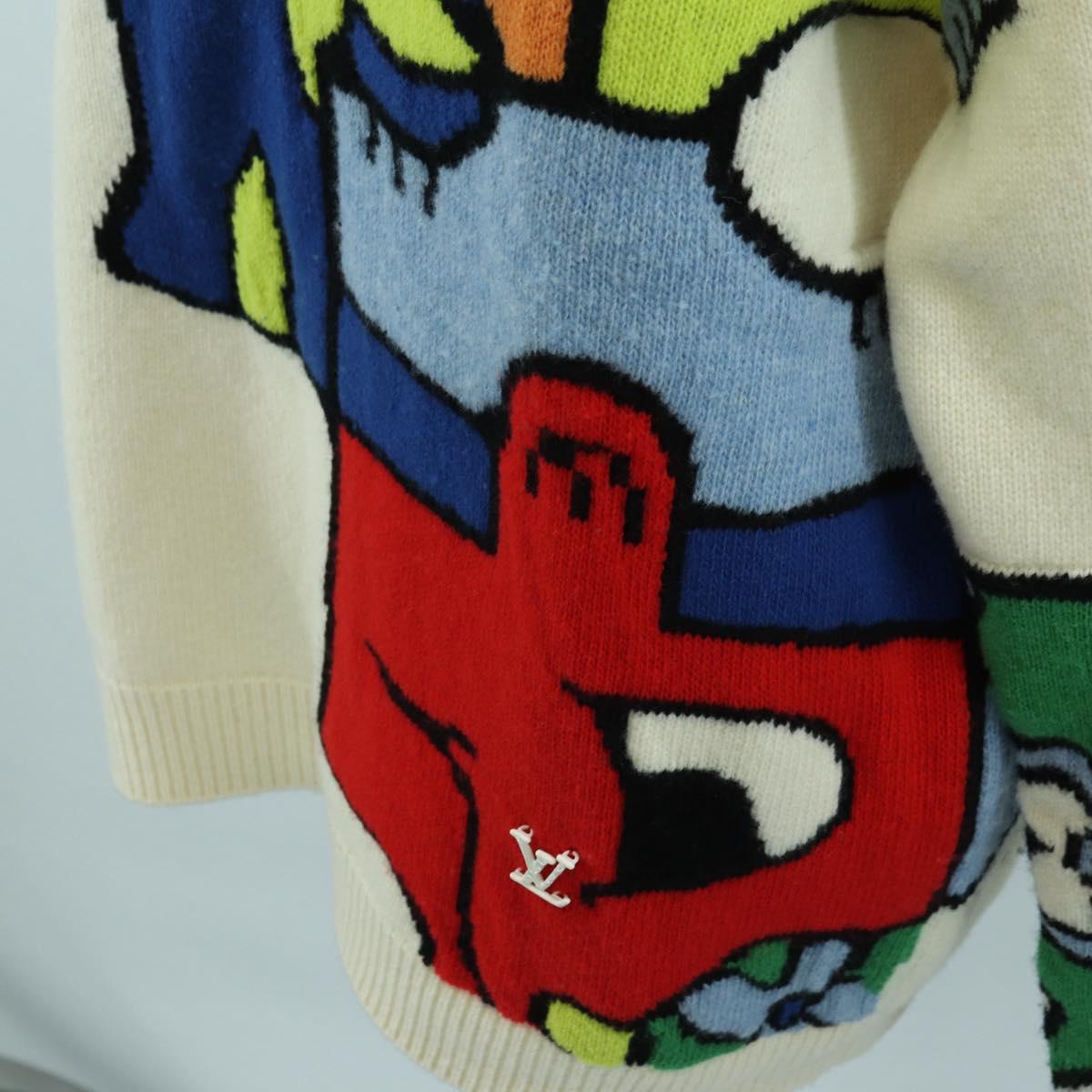 LOUIS VUITTON Knit Sweater Wool Multicolor LV Auth 179650M
