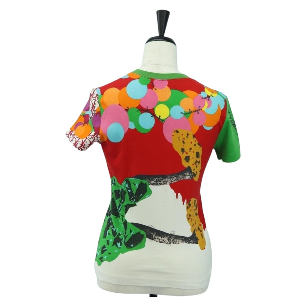 Christian Dior T Shirt Cotton Multicolor Auth 179653M