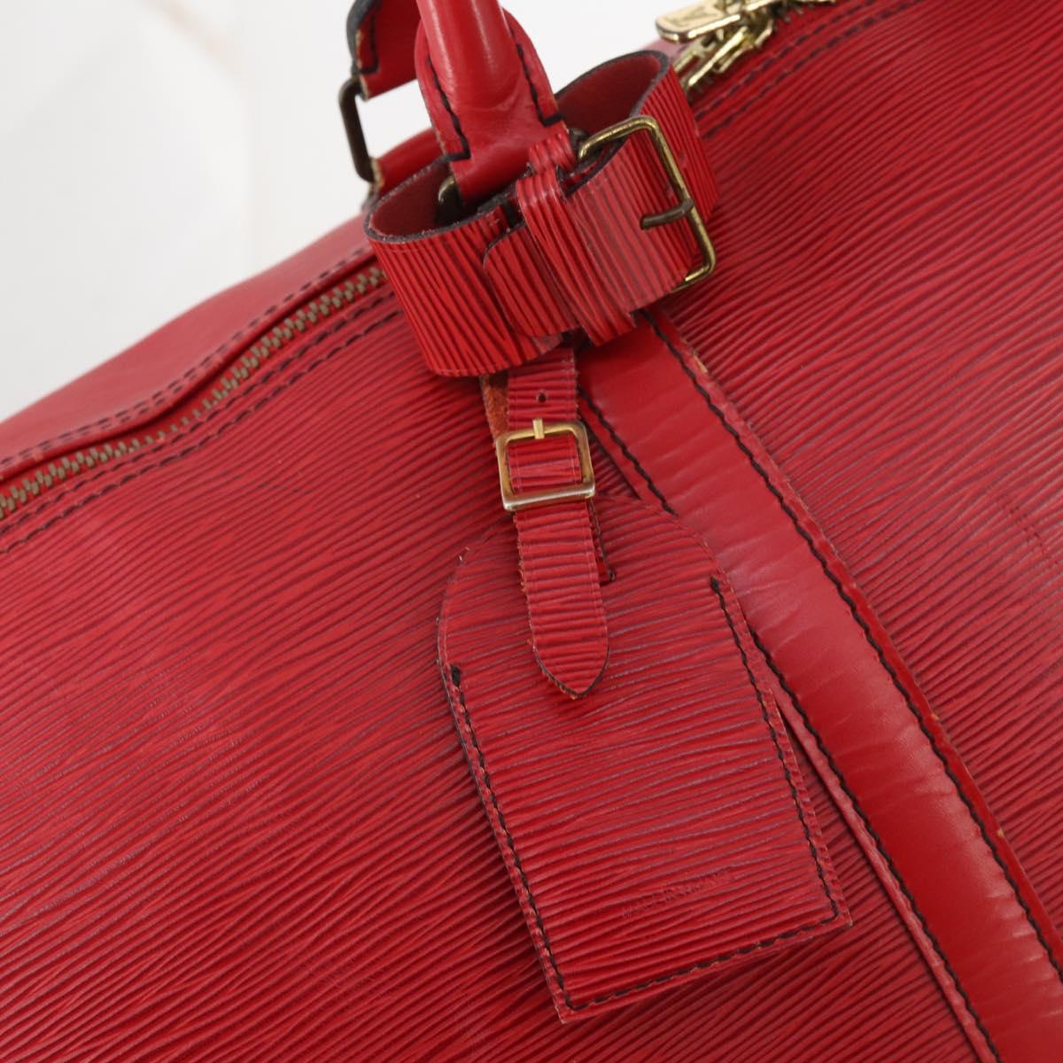 LOUIS VUITTON Epi Keepall 55 Boston Bag Red M42957 LV Auth 179665A