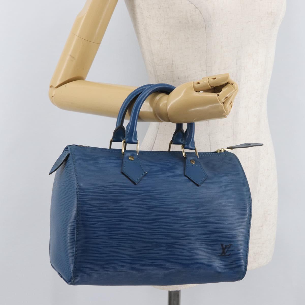 LOUIS VUITTON Epi Speedy 25 Hand Bag Toledo Blue M43015 LV Auth 179667A