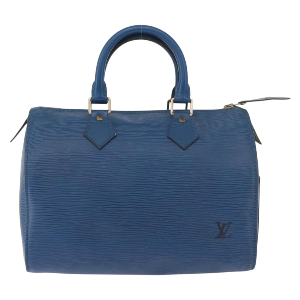 LOUIS VUITTON Epi Speedy 25 Hand Bag Toledo Blue M43015 LV Auth 179667A