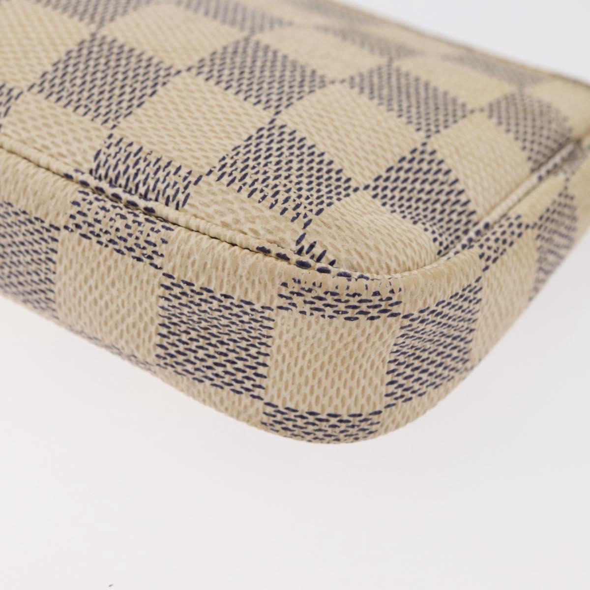 LOUIS VUITTON Damier Azur Mini Pochette Accessoires Pouch N63005 LV Auth 179688