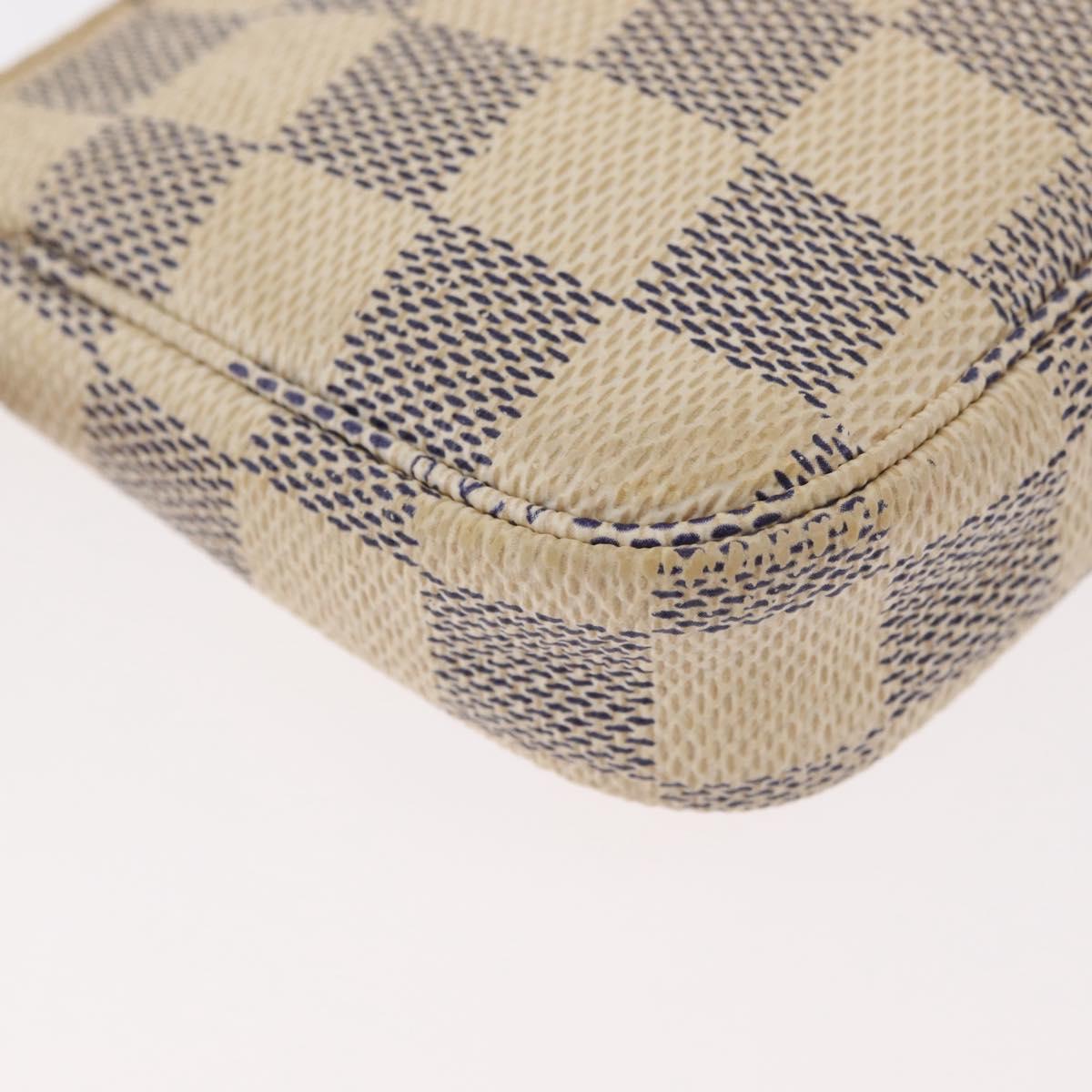 LOUIS VUITTON Damier Azur Mini Pochette Accessoires Pouch N63005 LV Auth 179688