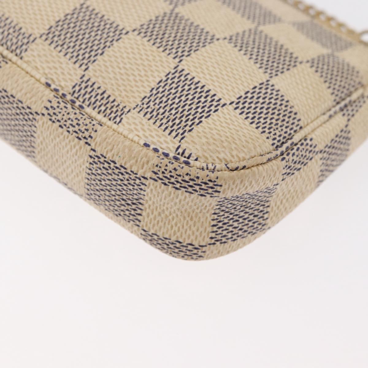LOUIS VUITTON Damier Azur Mini Pochette Accessoires Pouch N63005 LV Auth 179688