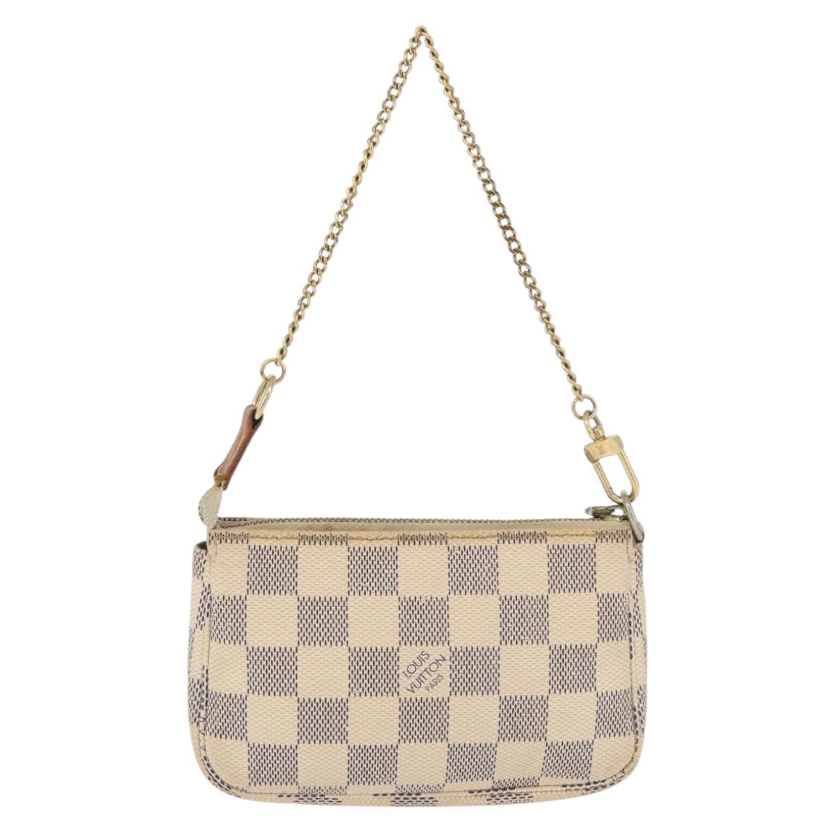 LOUIS VUITTON Damier Azur Mini Pochette Accessoires Pouch N63005 LV Auth 179688