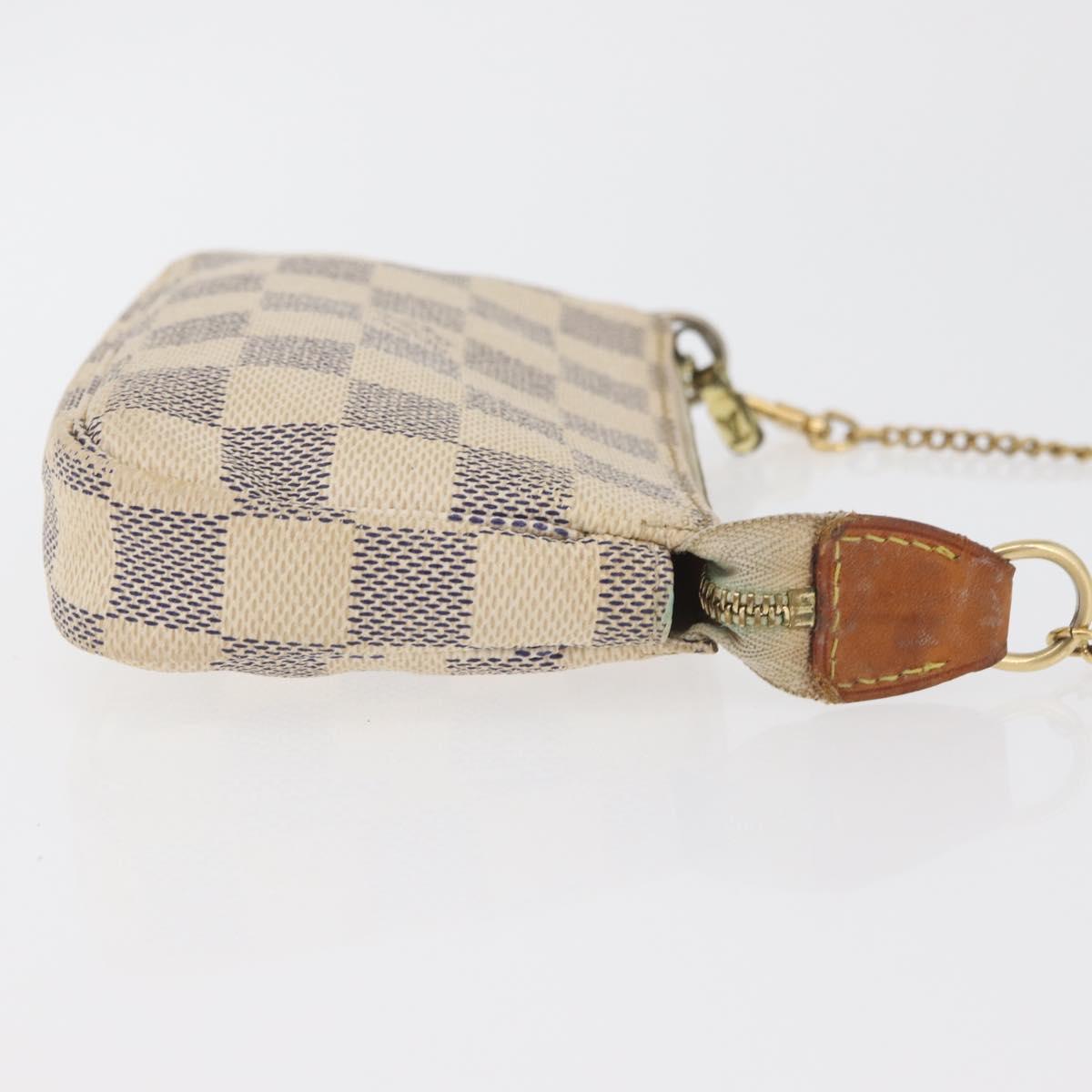 LOUIS VUITTON Damier Azur Mini Pochette Accessoires Pouch N63005 LV Auth 179688