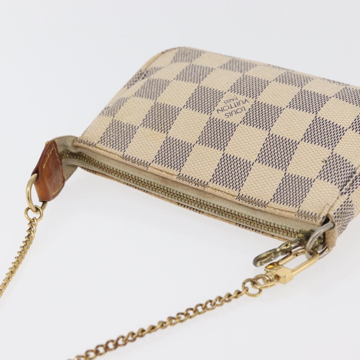 LOUIS VUITTON Damier Azur Mini Pochette Accessoires Pouch N63005 LV Auth 179688