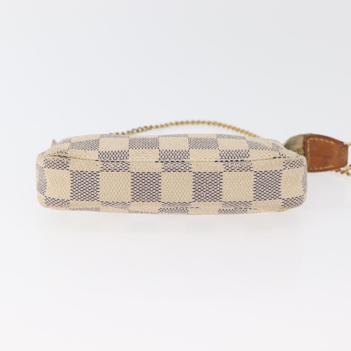 LOUIS VUITTON Damier Azur Mini Pochette Accessoires Pouch N63005 LV Auth 179688