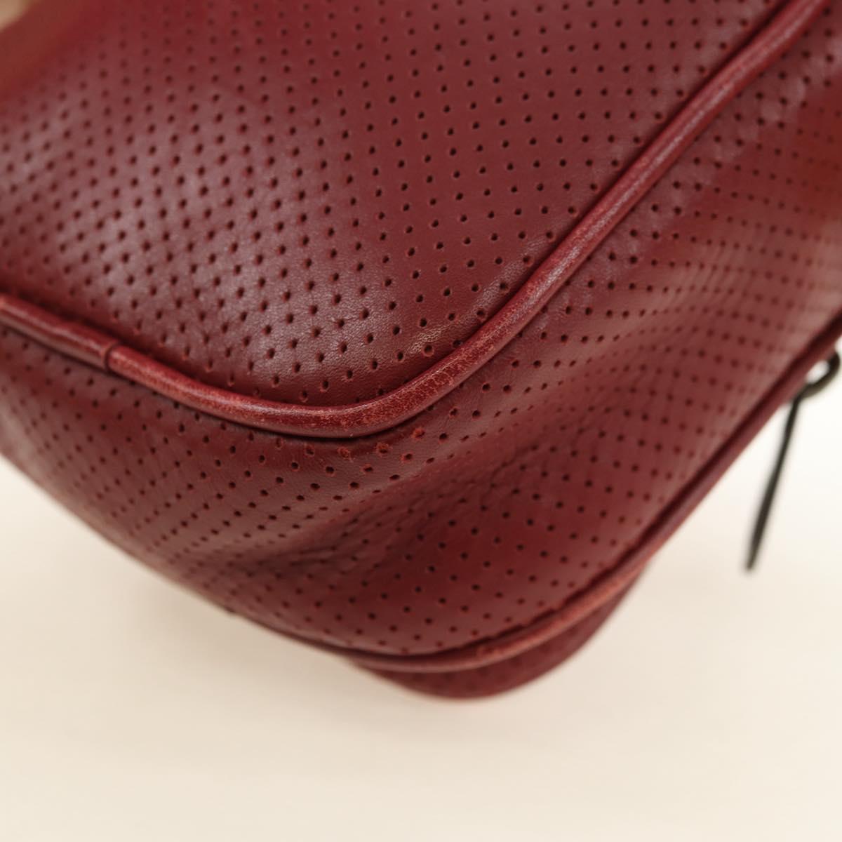 BOTTEGA VENETA INTRECCIATO Shoulder Bag Leather Bordeaux 154554 Auth 179712V