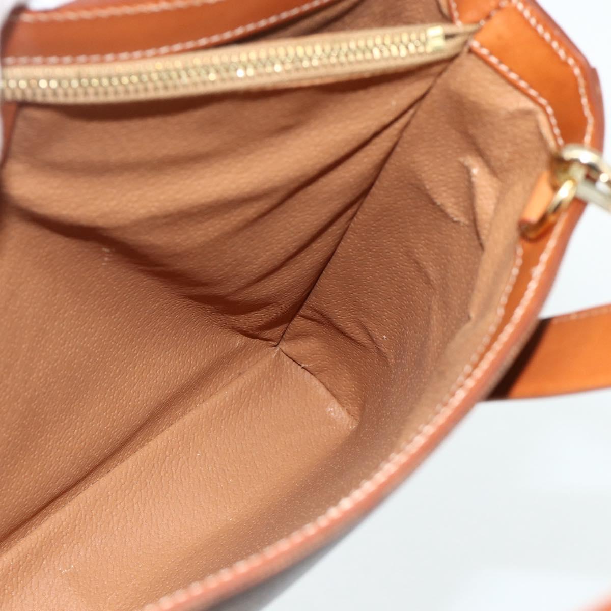 CELINE Macadam Canvas Hand Bag PVC Leather 2way Brown Gold Auth 179713A