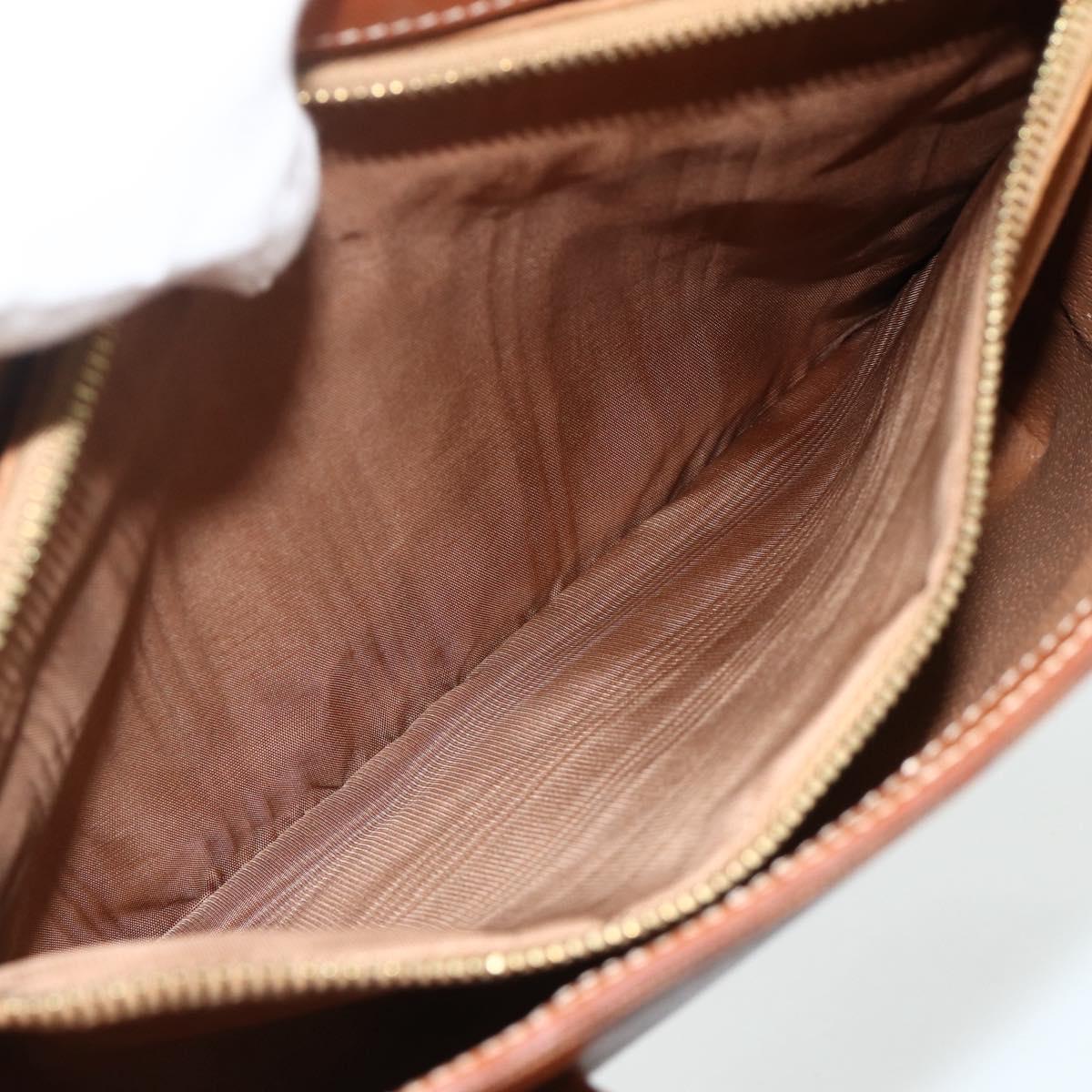 CELINE Macadam Canvas Hand Bag PVC Leather 2way Brown Gold Auth 179713A