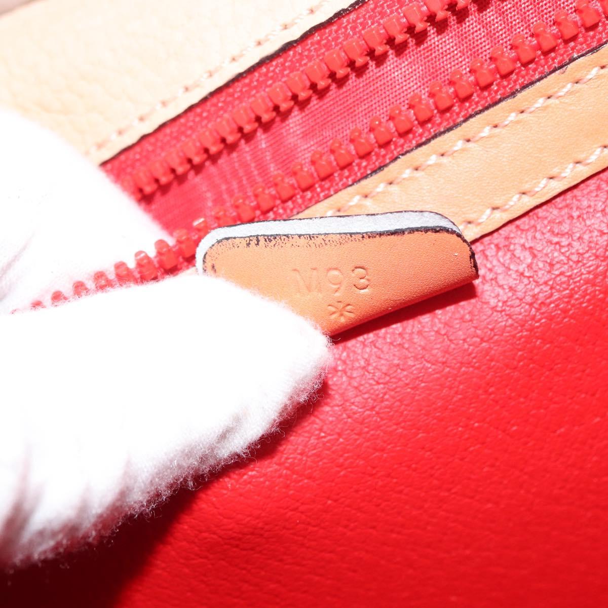 CELINE Hand Bag Leather Beige Gold Auth 179724A
