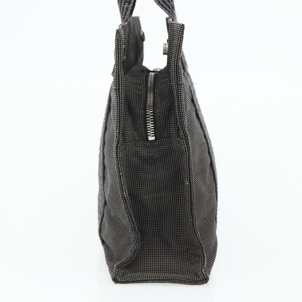 HERMES Her Line Tote PM Tote Bag Canvas Gray Silver Auth 179728A