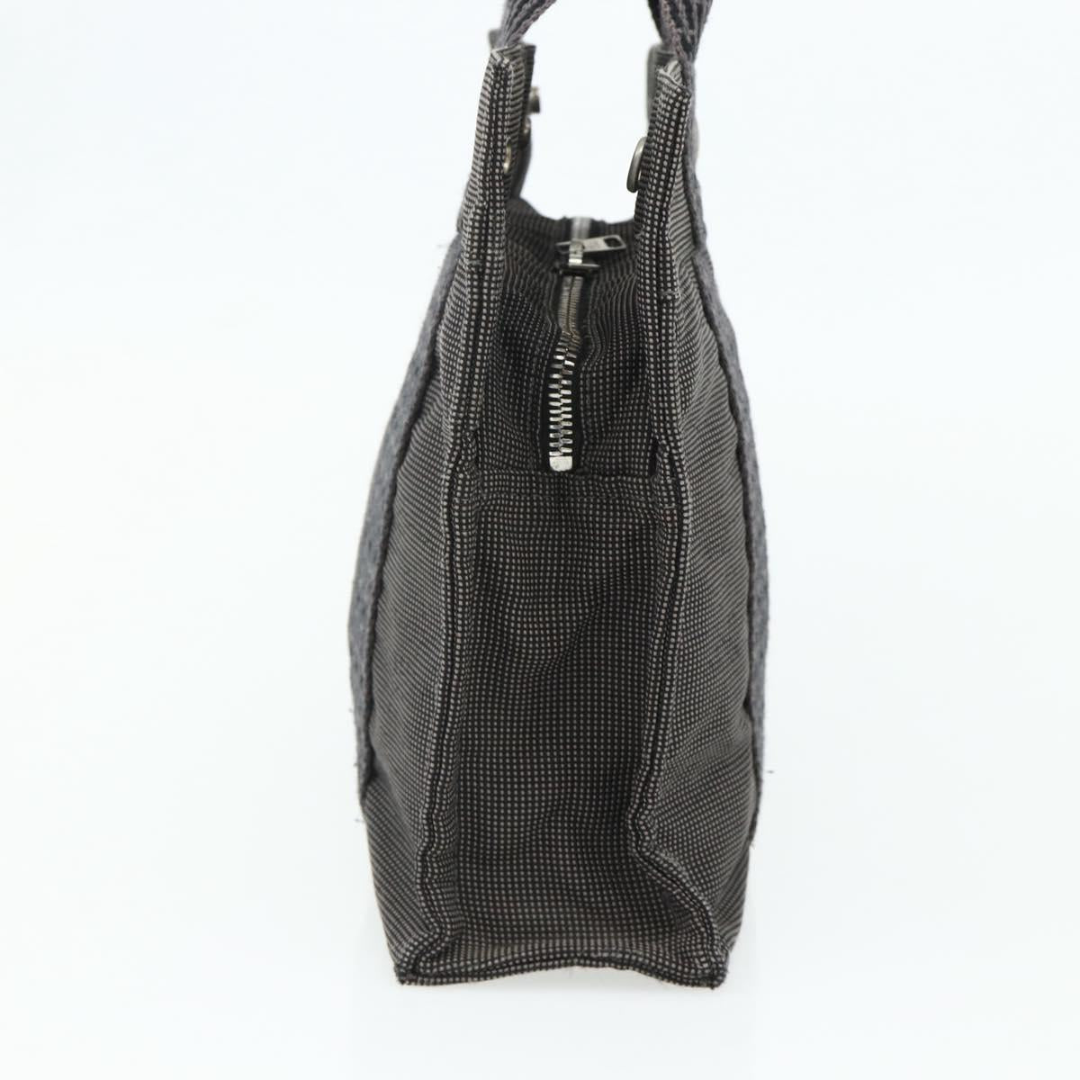 HERMES Her Line Tote PM Tote Bag Canvas Gray Silver Auth 179728A